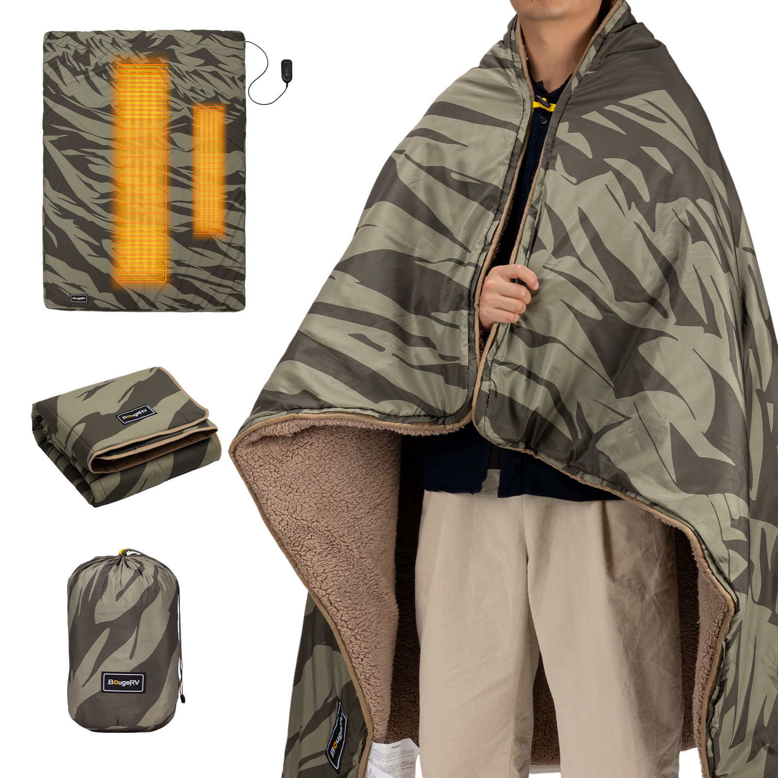 BougeRV 12V電気毛布 E8001 71x59インチ BougeRV 12V Electric Blanket for Camping – BougeRV Canada