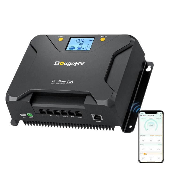 BougeRV Sunflow 40A MPPT Solar Charge Controller 12V/24V