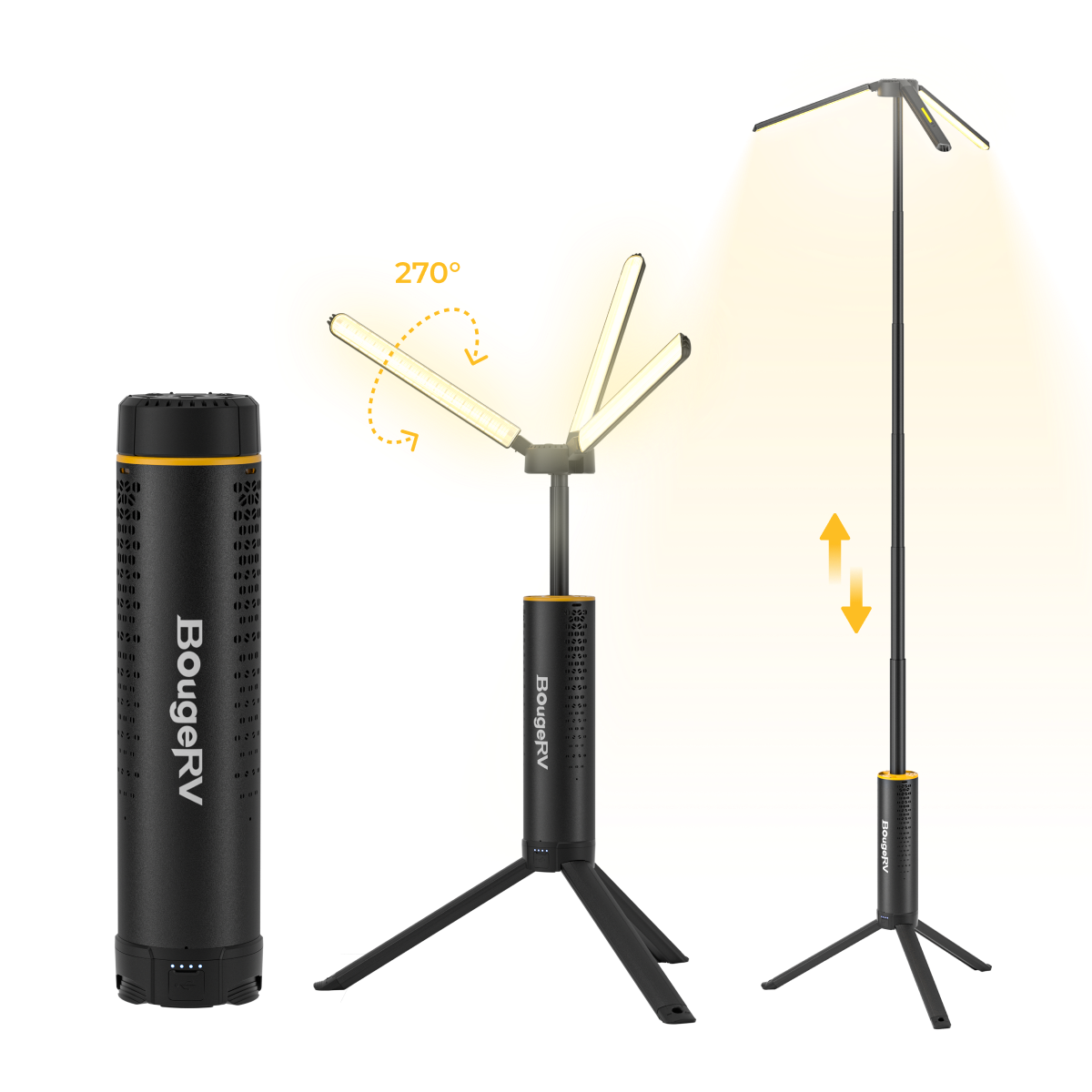 BougeRV テレスコピックキャンプライト BougeRV Portable Telescopic Camping Lantern – 102H Runtime
