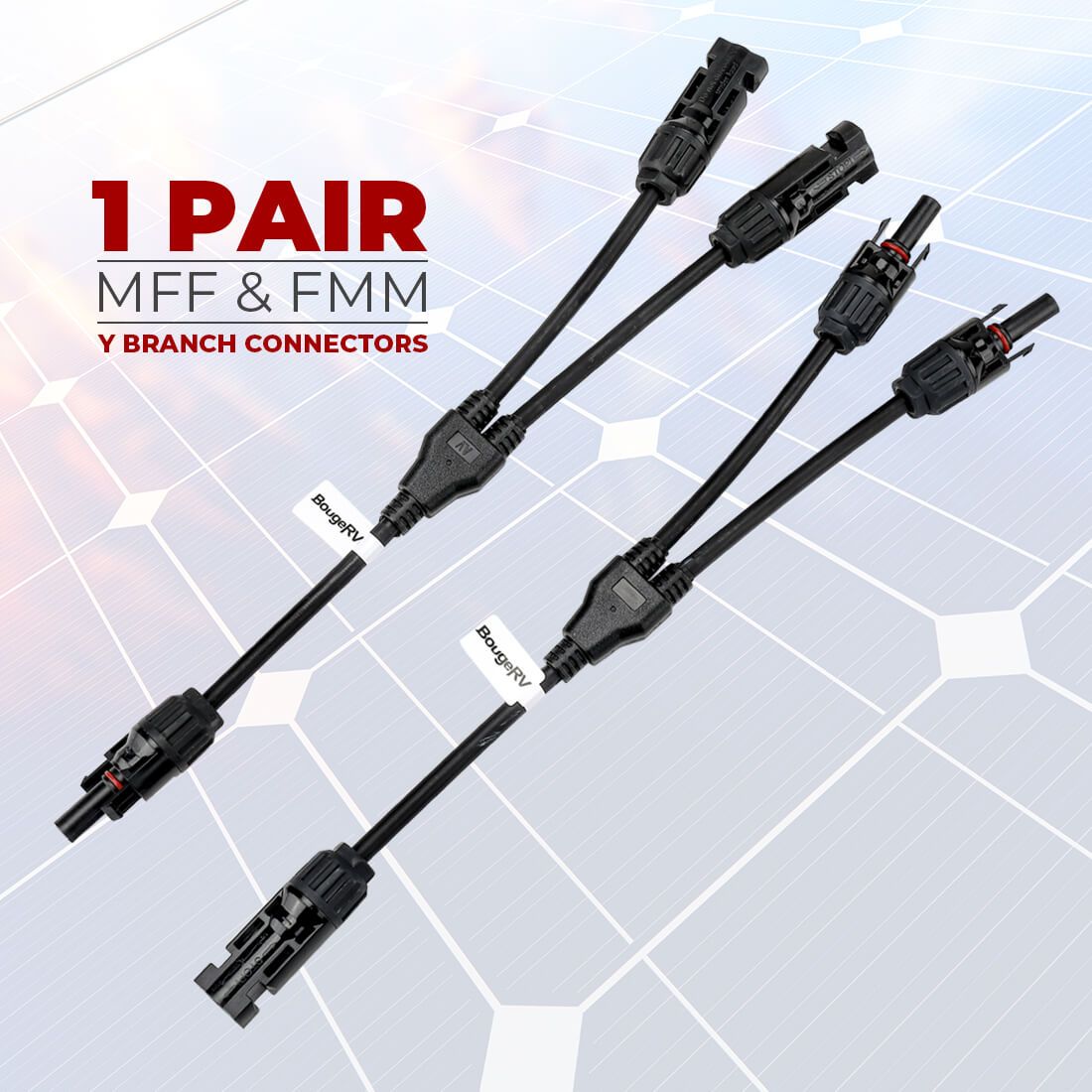 Solar Connectors Y Branch Parallel Adapter Cable Wire - BougeRV