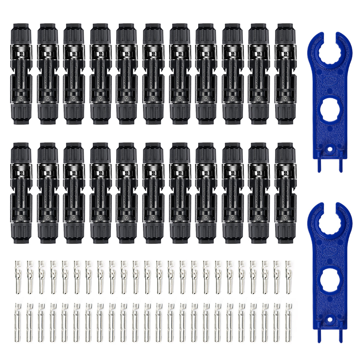 44PCS Solar Connector with Spanners IP67 Waterproof Male/Female - BougeRV