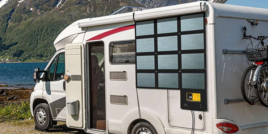 CIGS solar blanket hung on an RV-1