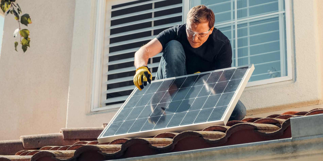 Installing solar panels on the roof