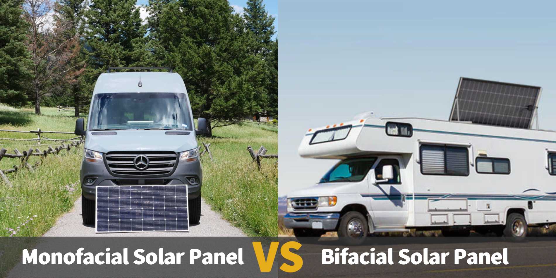 Monfacial solar panel vs. bifacial solar panel