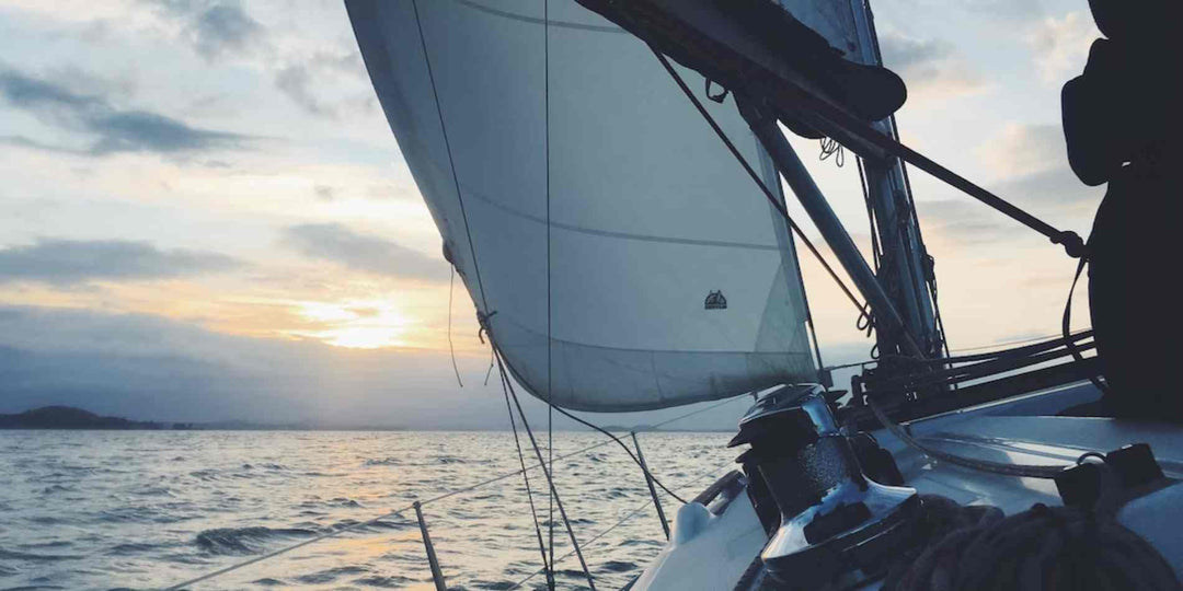 White sailing boat on the sea-1