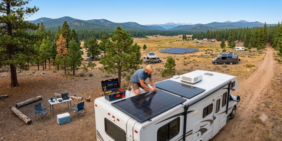 solar panel setup