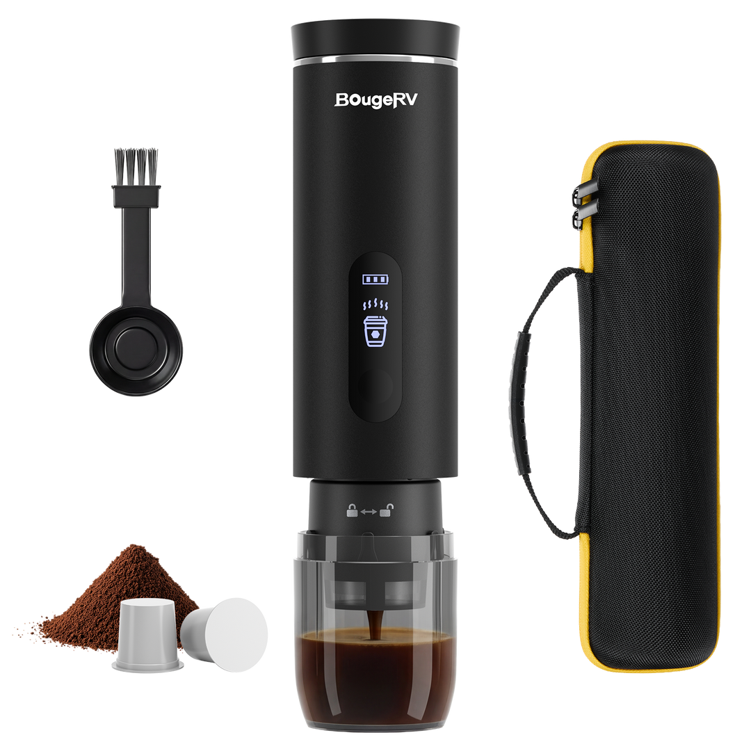 BougeRV Cordless Self-Heating Portable Coffee Maker – K-Cup Compatible