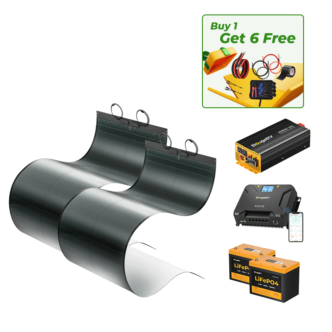 BougeRV 12V 400 Watt CIGS Flexible Solar System Kit (Pre-Punched Holes Version)