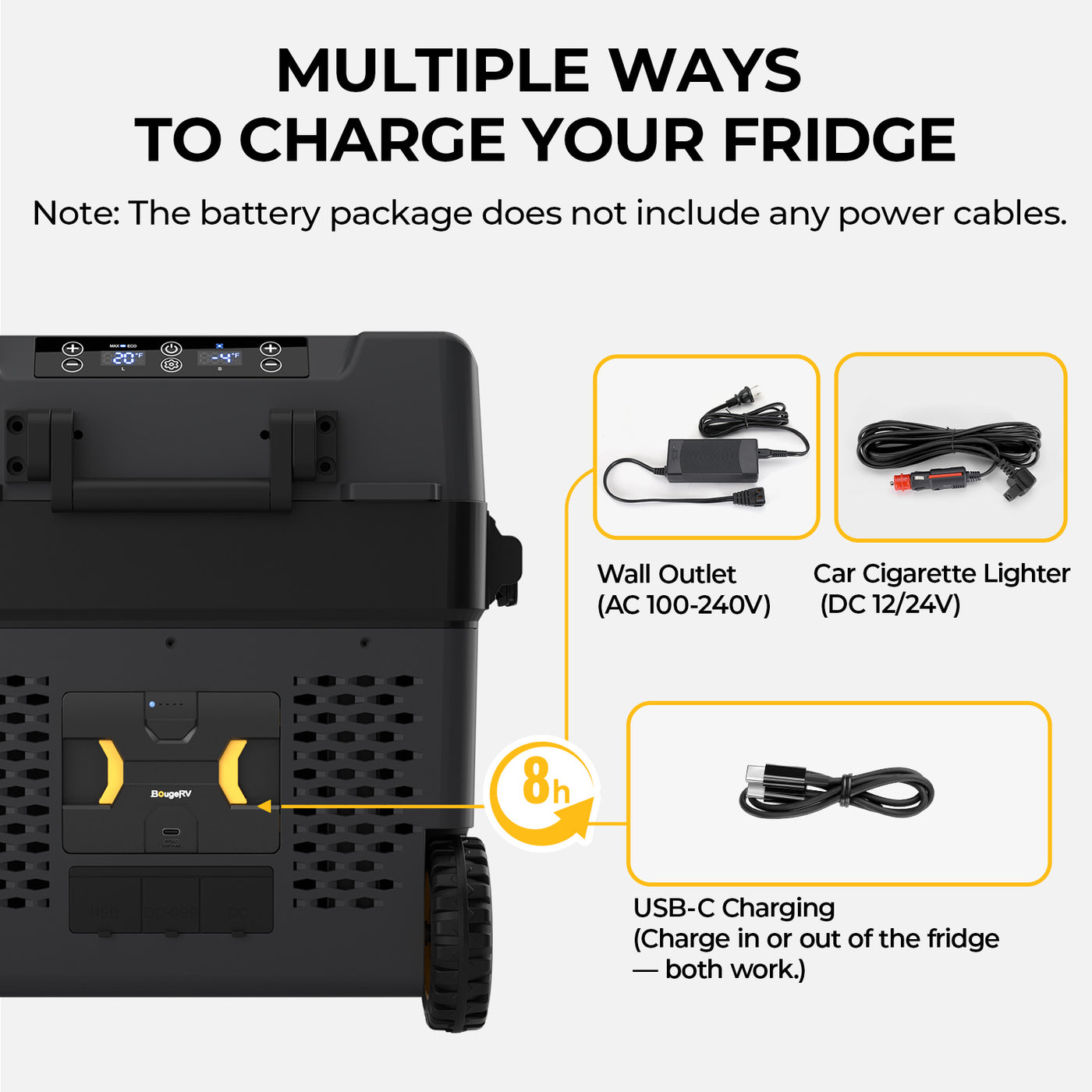 Batterie amovible du réfrigérateur portable (adaptateur non inclus)