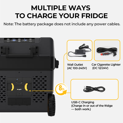 Batterie amovible du réfrigérateur portable (adaptateur non inclus)