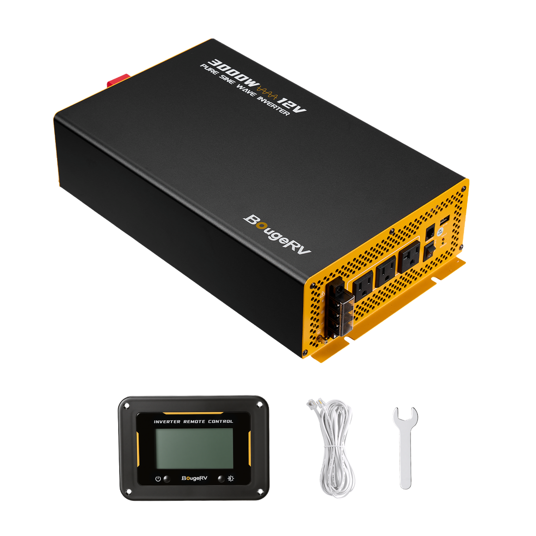 BougeRV 3000W 12V Pure Sine Wave Inverter with Bluetooth