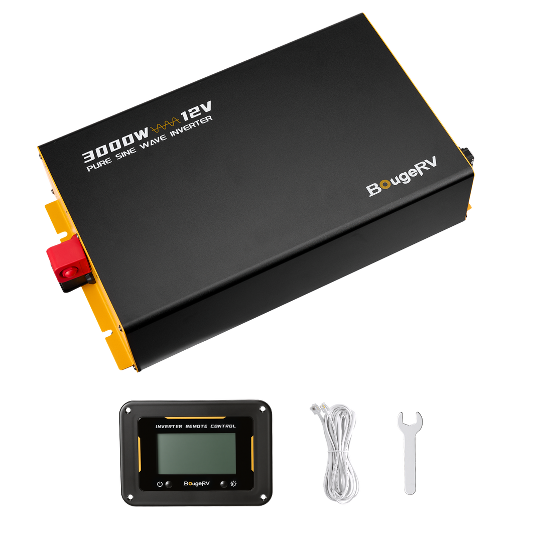 BougeRV 3000W 12V Pure Sine Wave Inverter with Bluetooth