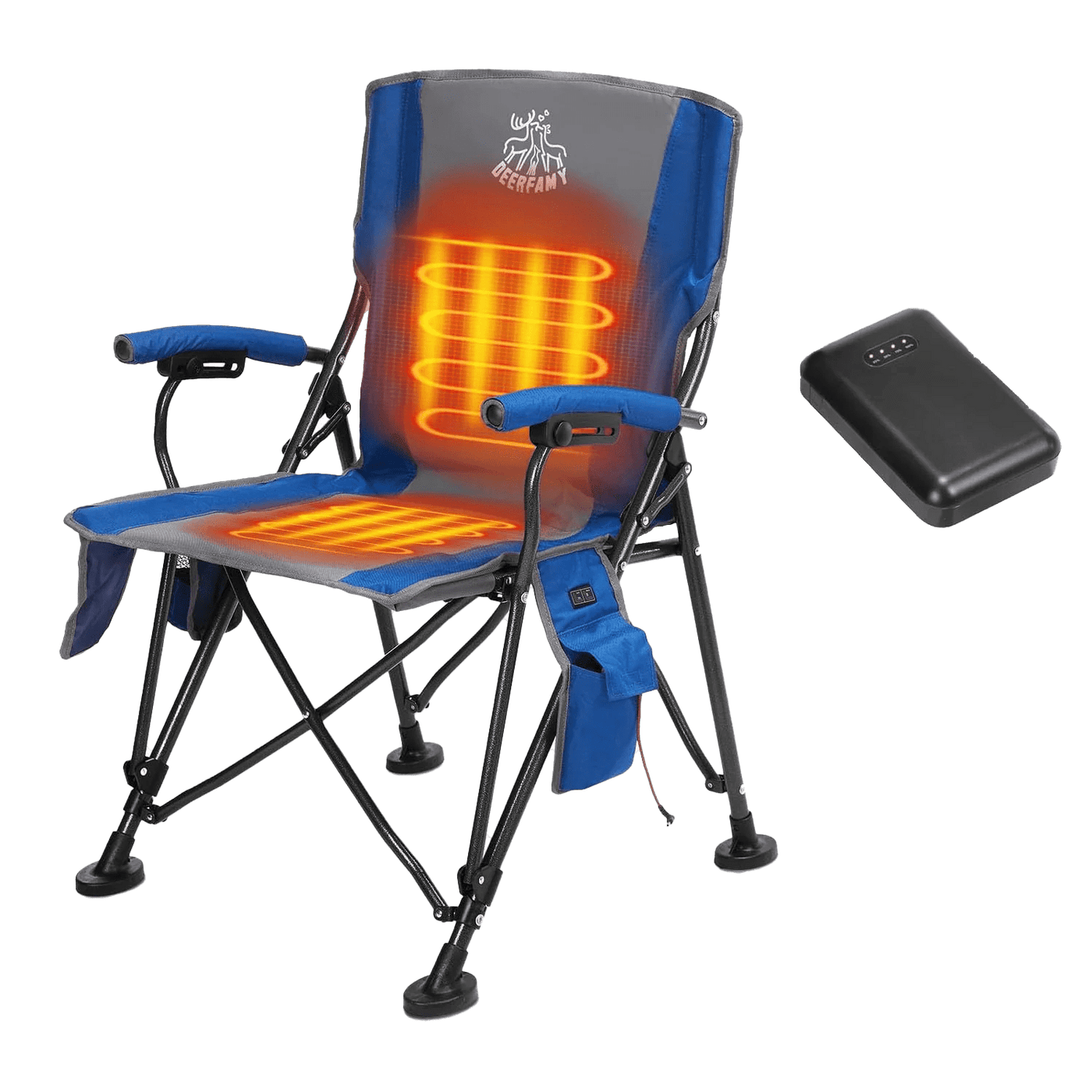 DEERFAMY Heated Camping Chair with 15000 mAh 12V Battery Pack