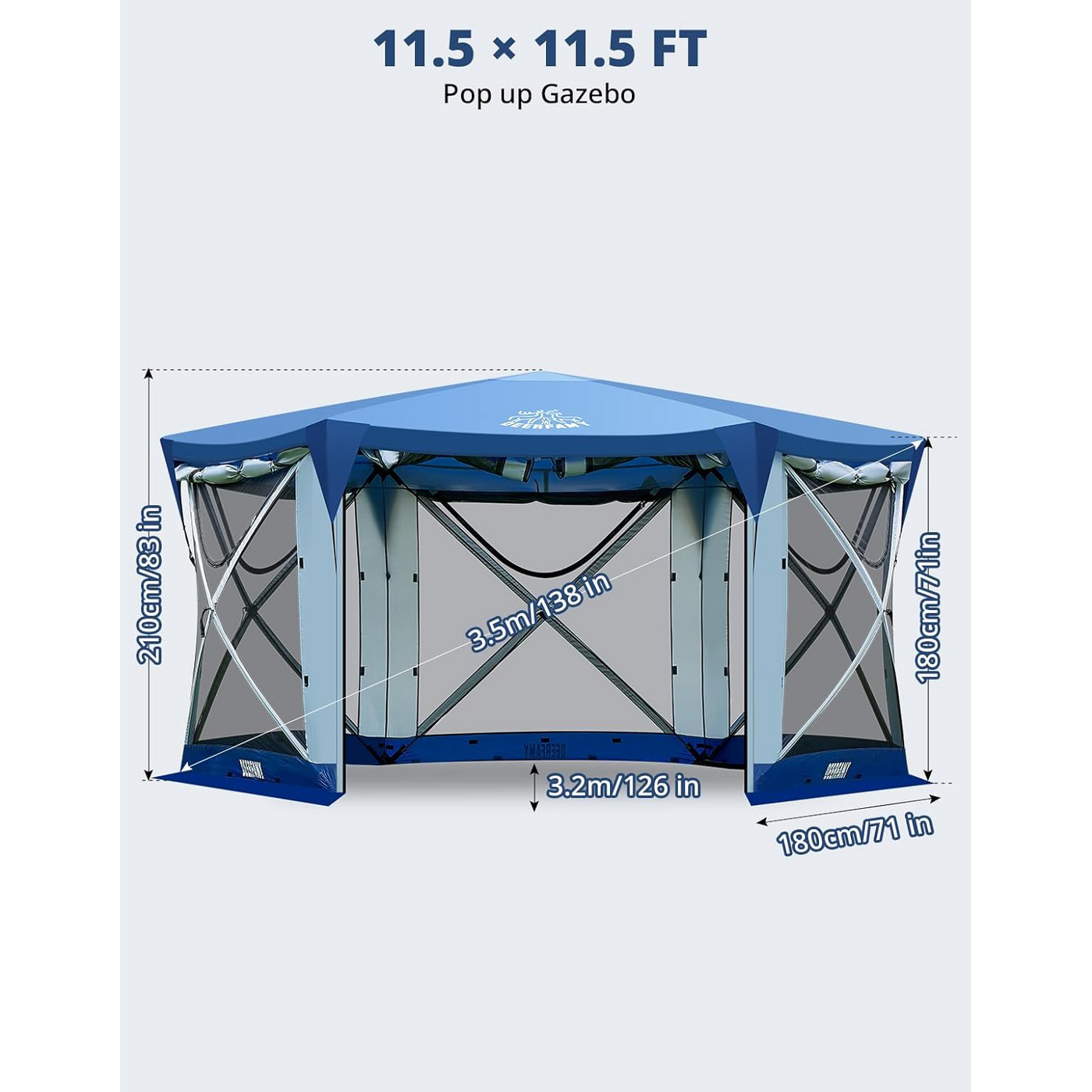 DEERFAMY Pop Up Gazebo Camping Tent with Starry Sky