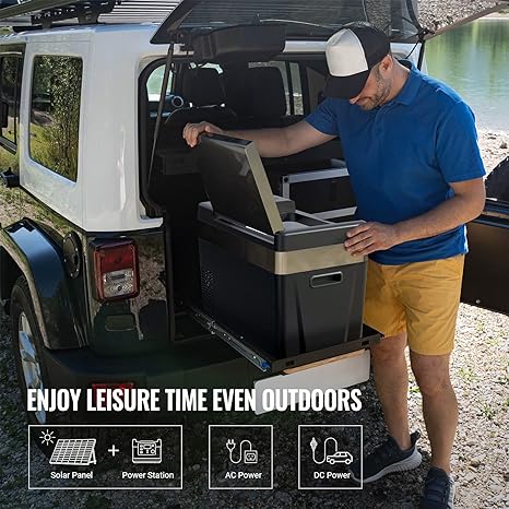 BougeRV 12V 30 Quart (28L) Portable Fridge Black Kit