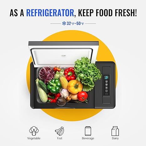 BougeRV 12V 30 Quart (28L) Portable Fridge Black Kit