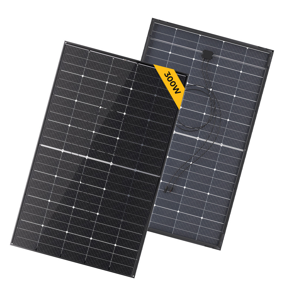 BougeRV 300 Watt N-Type Rigid Bifacial 16BB Mono Solar Panel