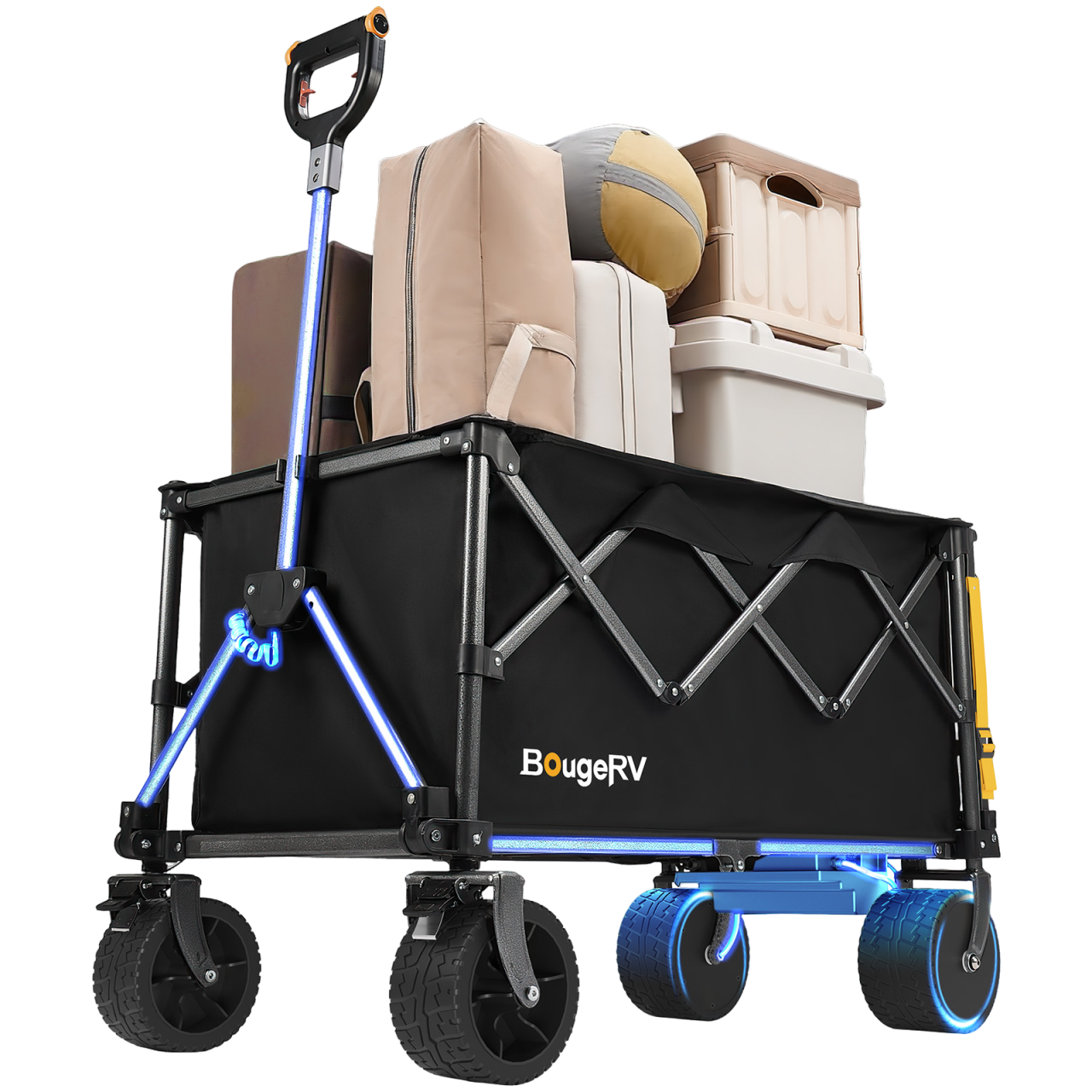 BougeRV Electric Foldable Utility Camping Wagon with Power Bank