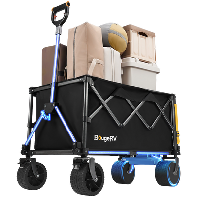 BougeRV Electric Foldable Utility Camping Wagon with Power Bank