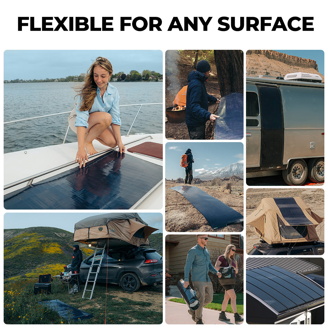 Yuma 100W CIGS Thin-film Flexible Solar Panel with Tape (Long Version)