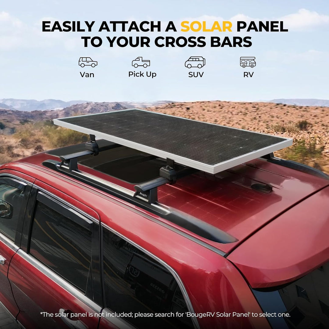 BougeRV Solar Panel Crab Mounting Kit for Cars with Cross Bars