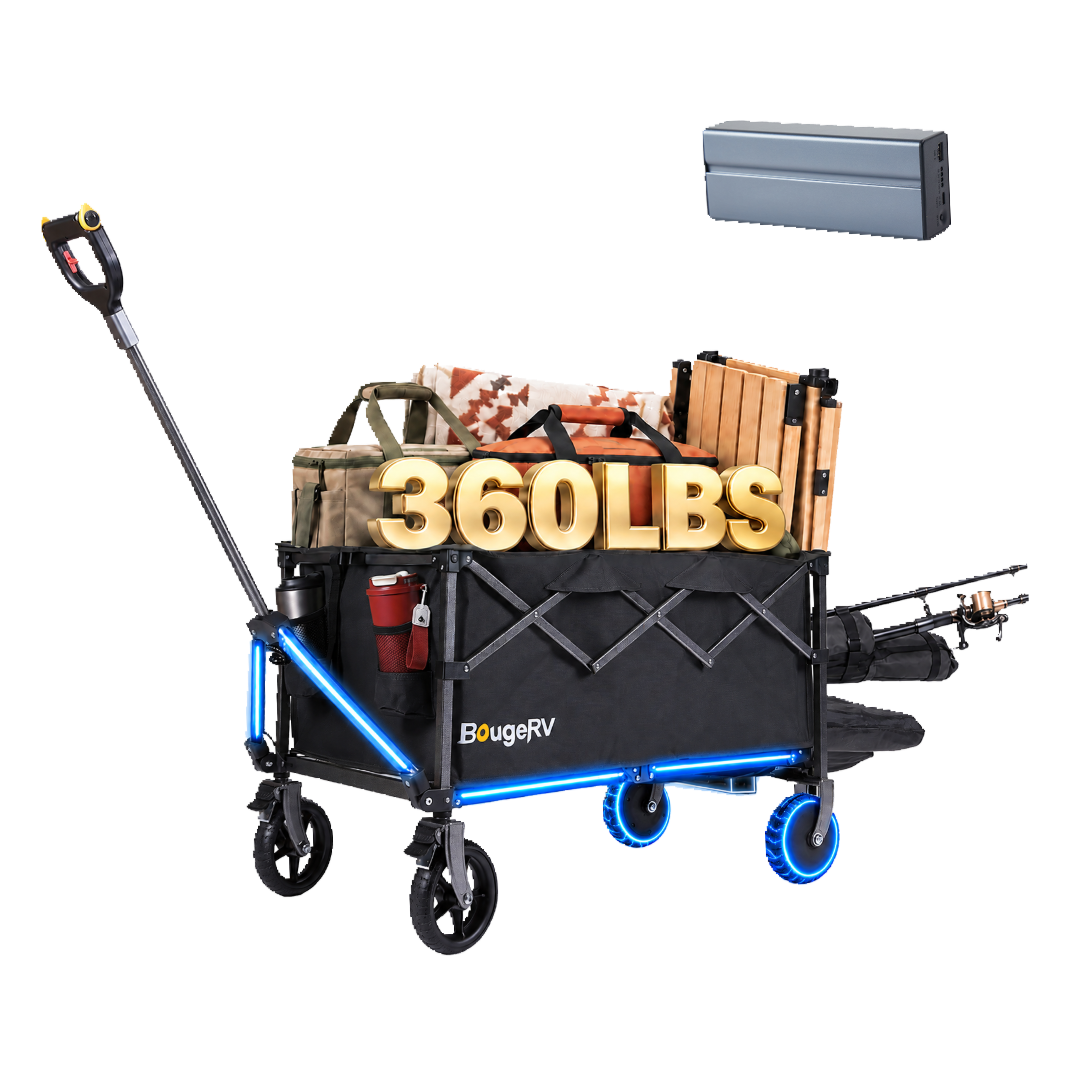BougeRV LiteRover Foldable Utility Electric Wagon for Camping