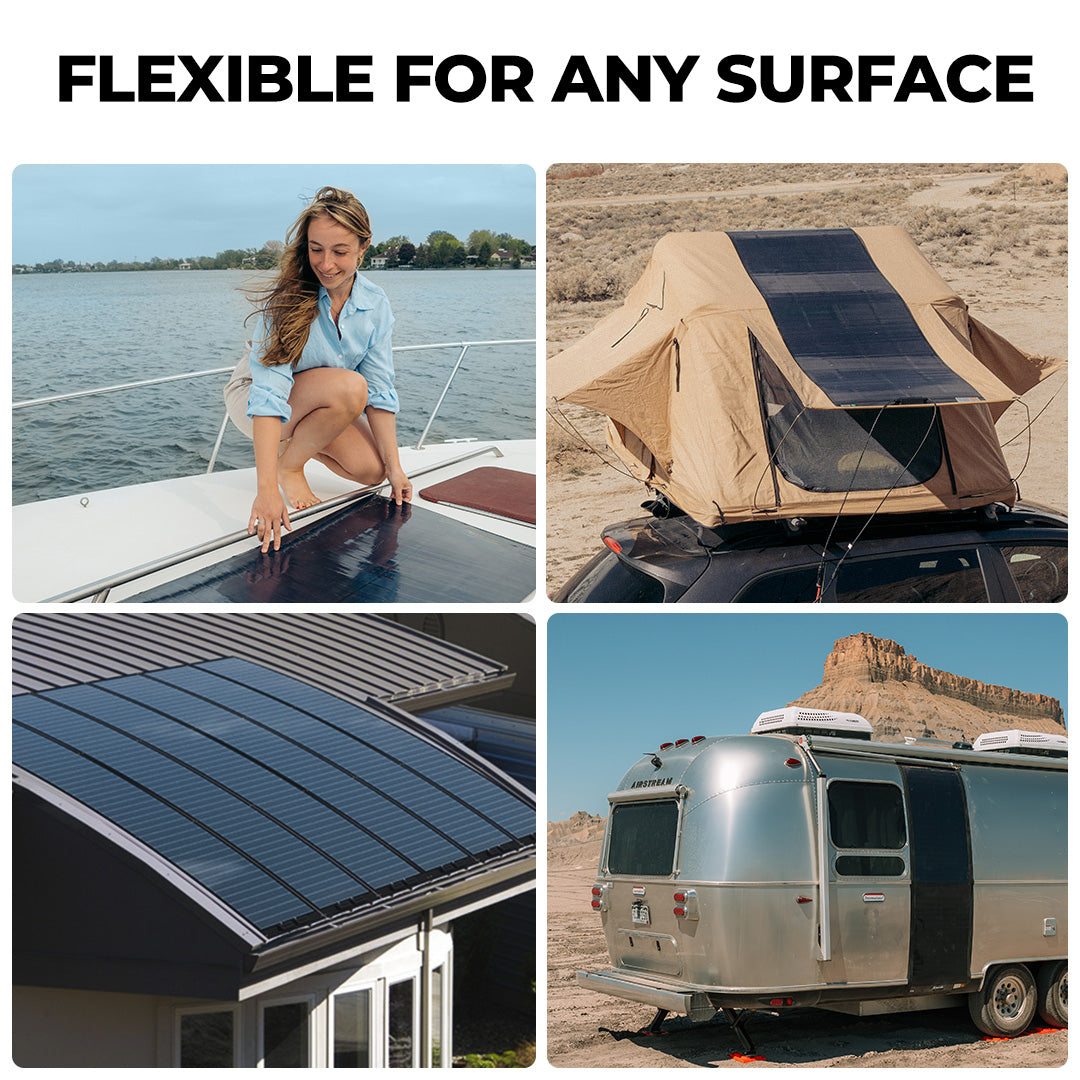 BougeRV 12V 400 Watt CIGS Flexible Solar System Kit (Pre-Punched Holes Version)