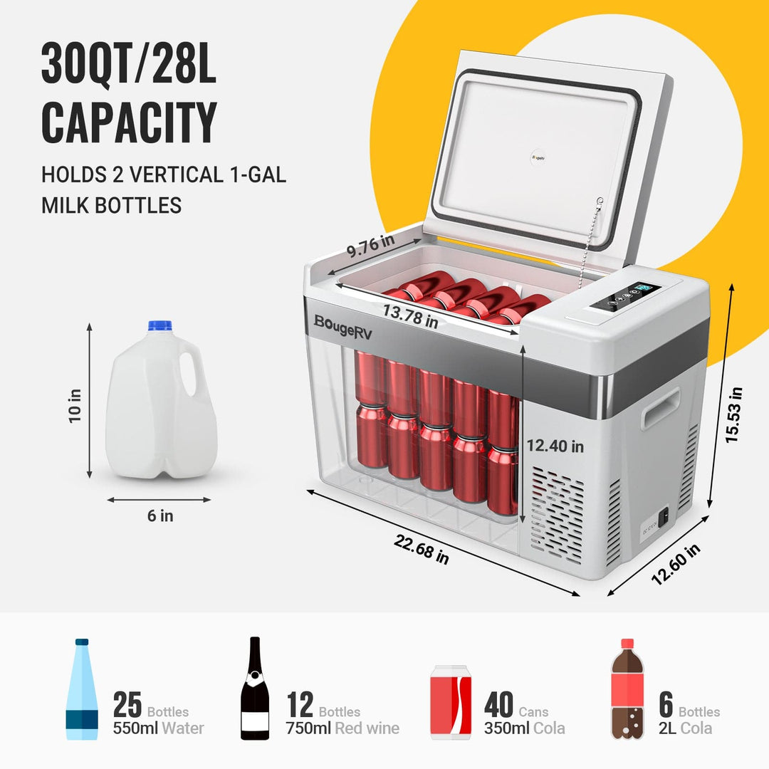 12V 30 Quart Portable Fridge with large capacity