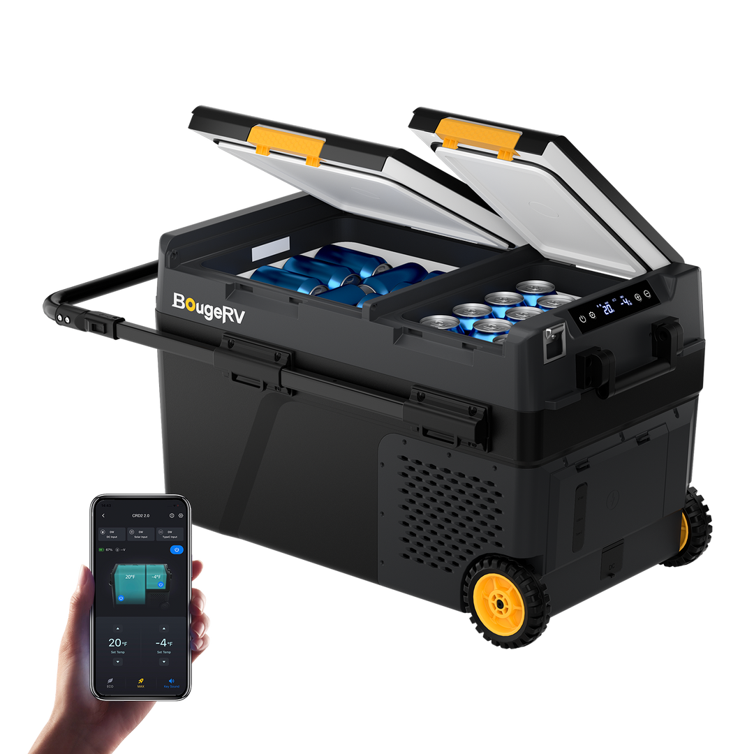 BougeRV CRD2 V2.0 52QT Dual Zone 12V Portable Fridge Freezer
