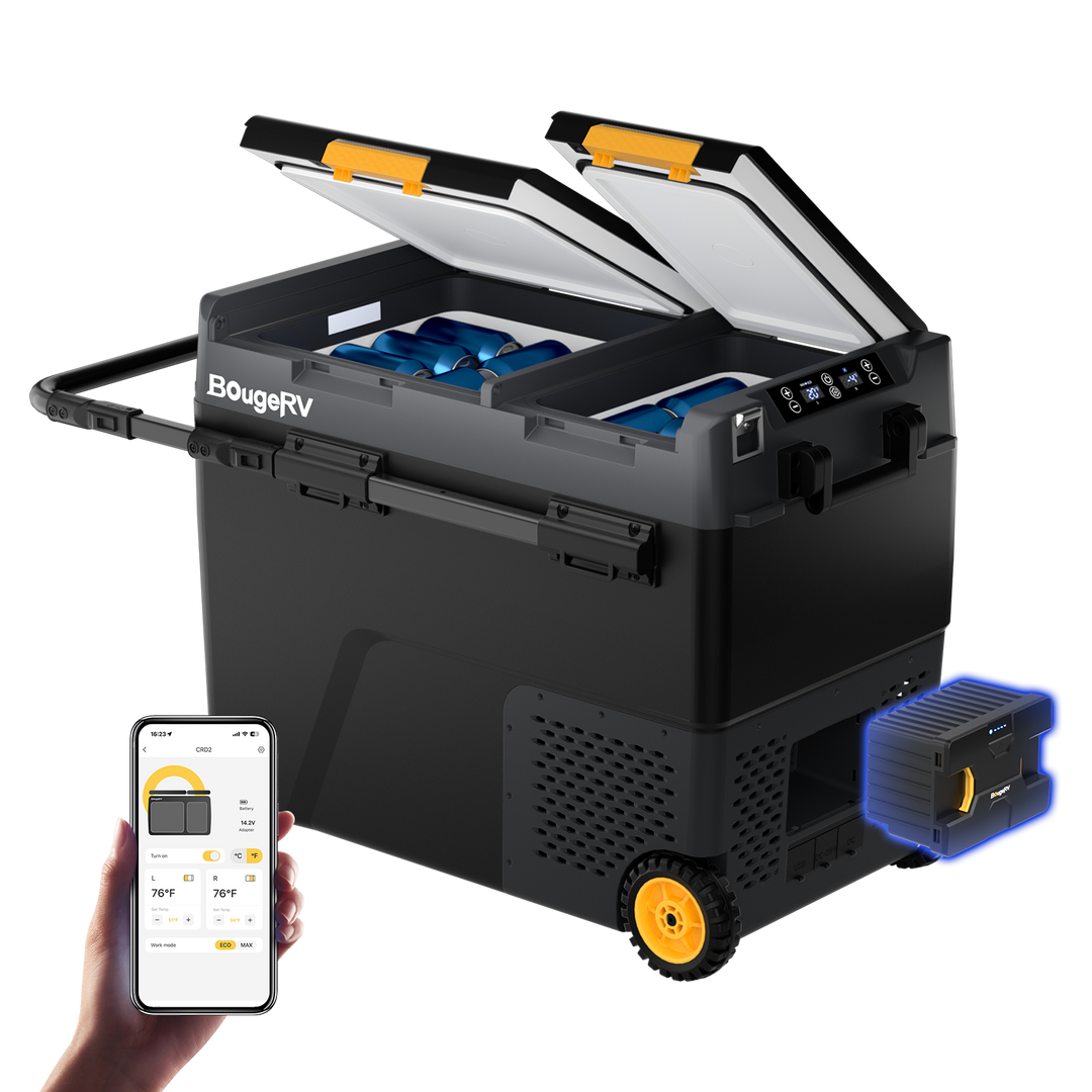 BougeRV CRD2 61QT Dual Zone 12V Portable Fridge Freezer