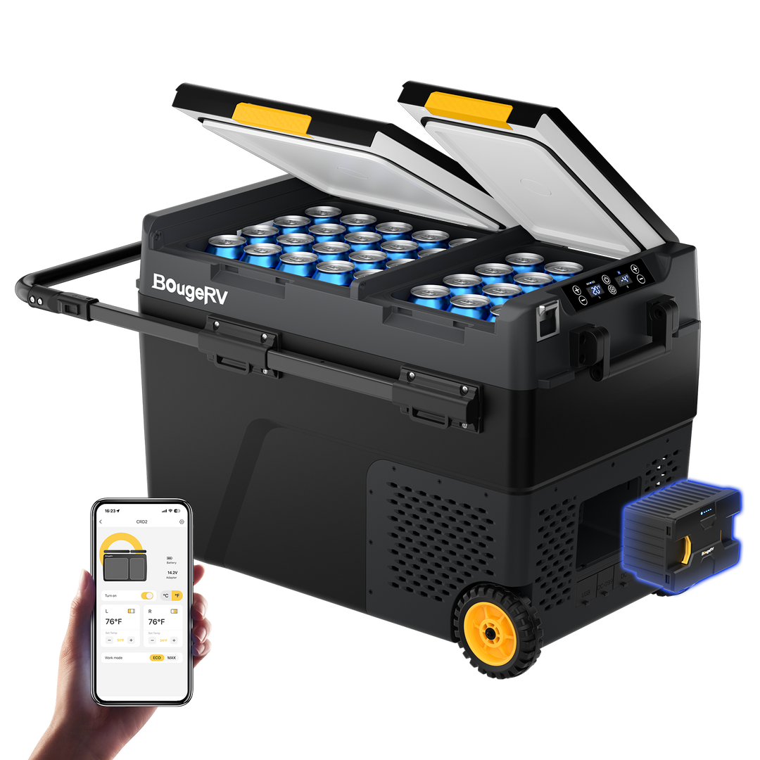 BougeRV CRD2 52QT Dual Zone 12V Portable Fridge Freezer