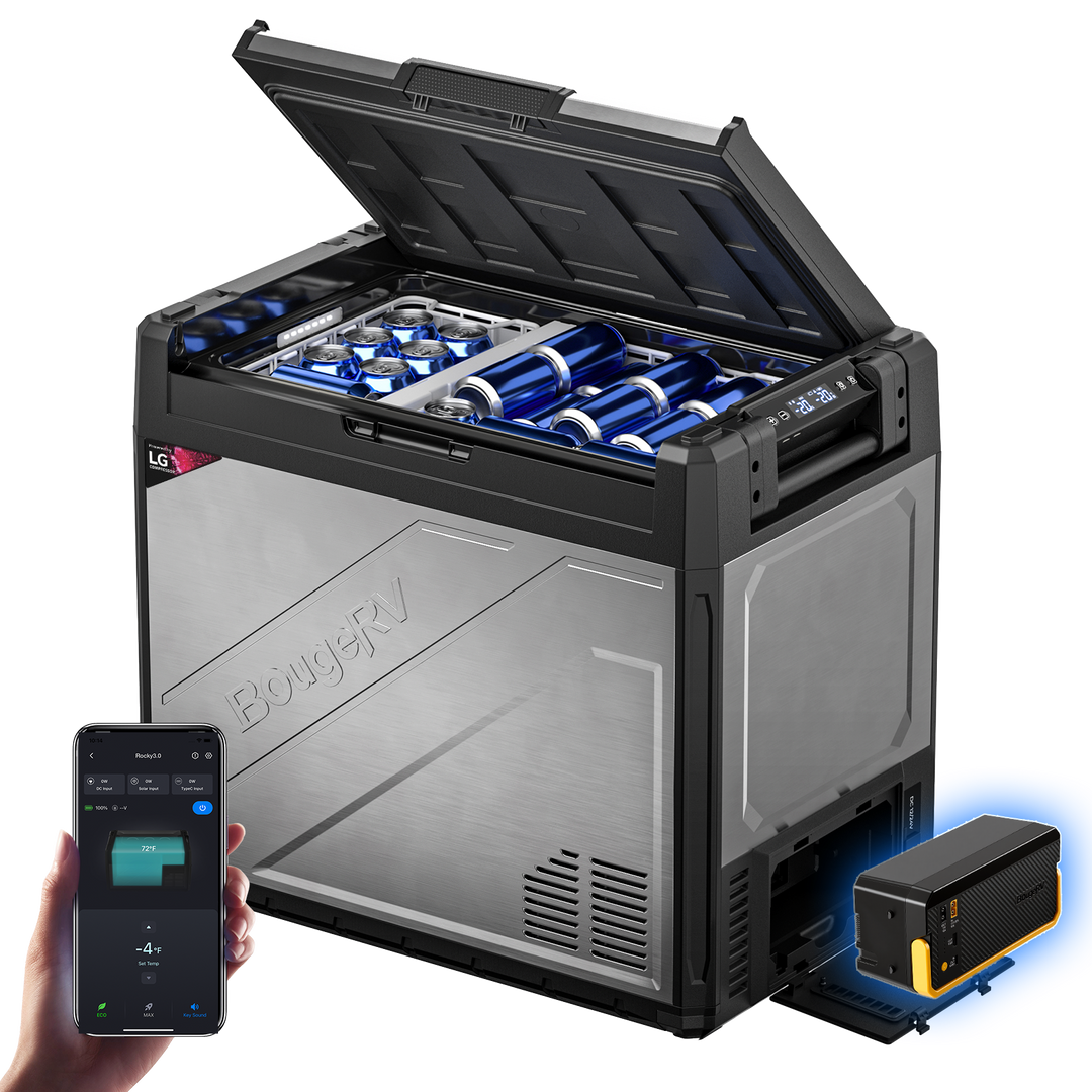BougeRV Rocky V3.0 81QT Dual Zone 12V Portable Fridge