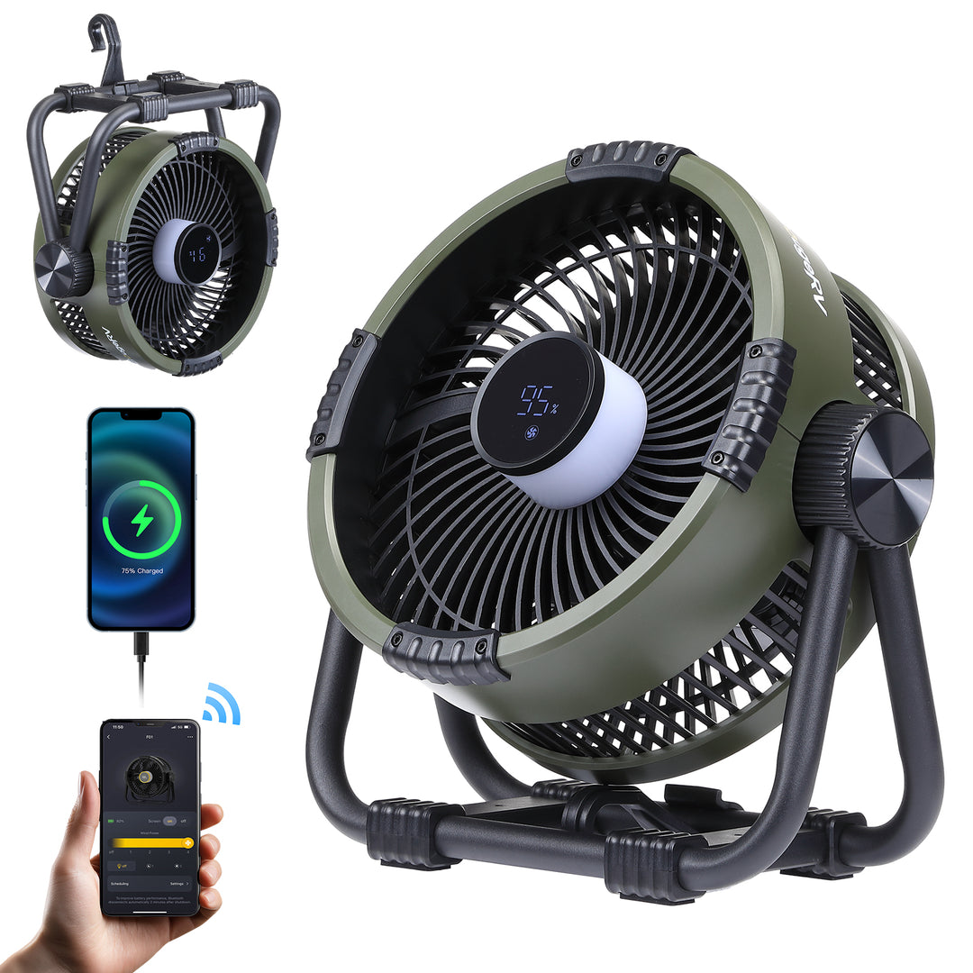 BougeRV F01 Portable 20,000mAh Cordless Battery Outdoor Fan (Green)