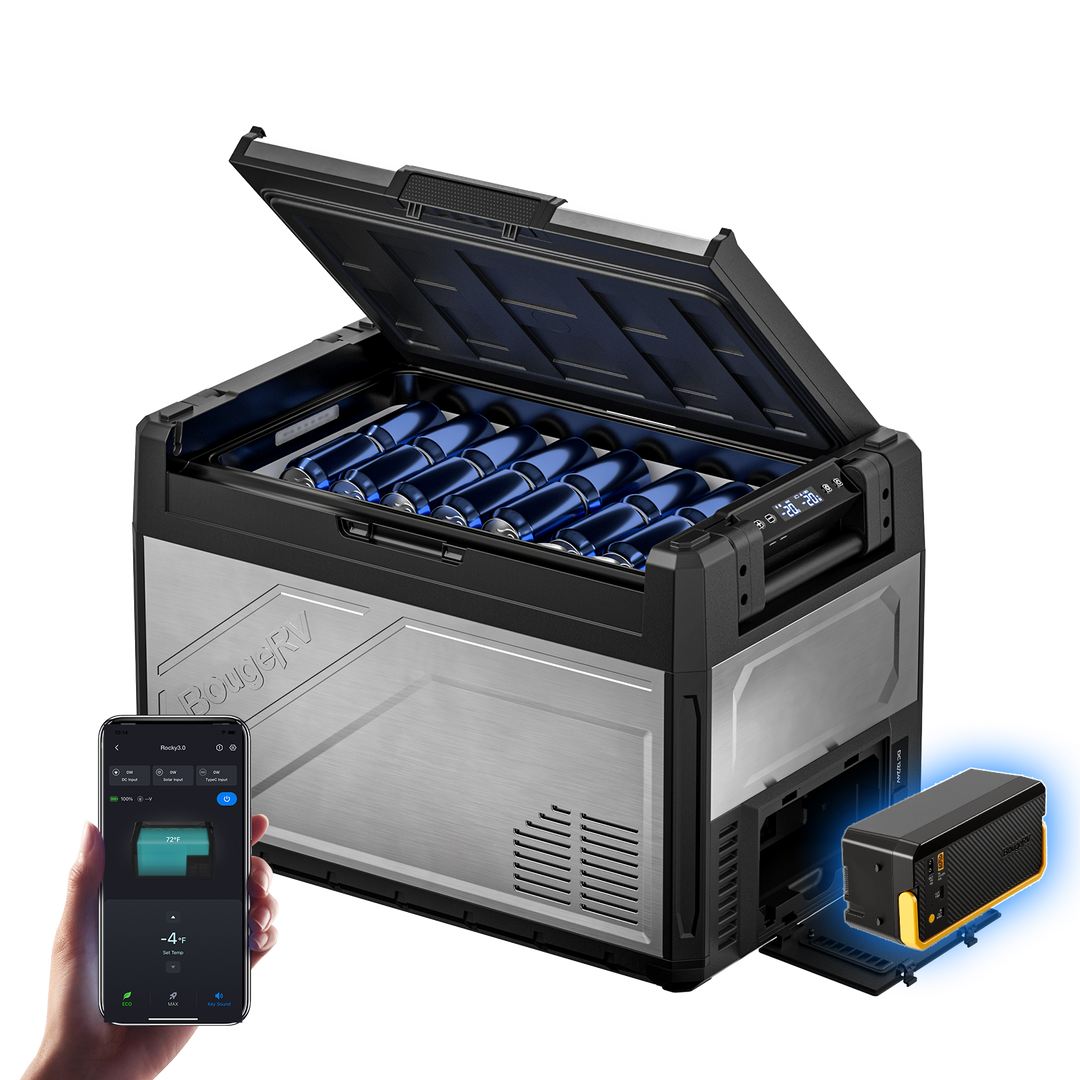 BougeRV Rocky V3.0 55QT Dual Zone 12V Portable Fridge