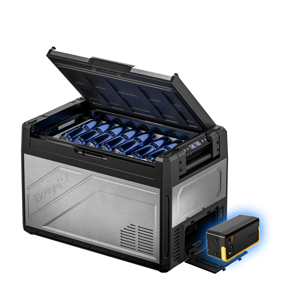 BougeRV Rocky V3.0 55QT Dual Zone 12V Portable Fridge