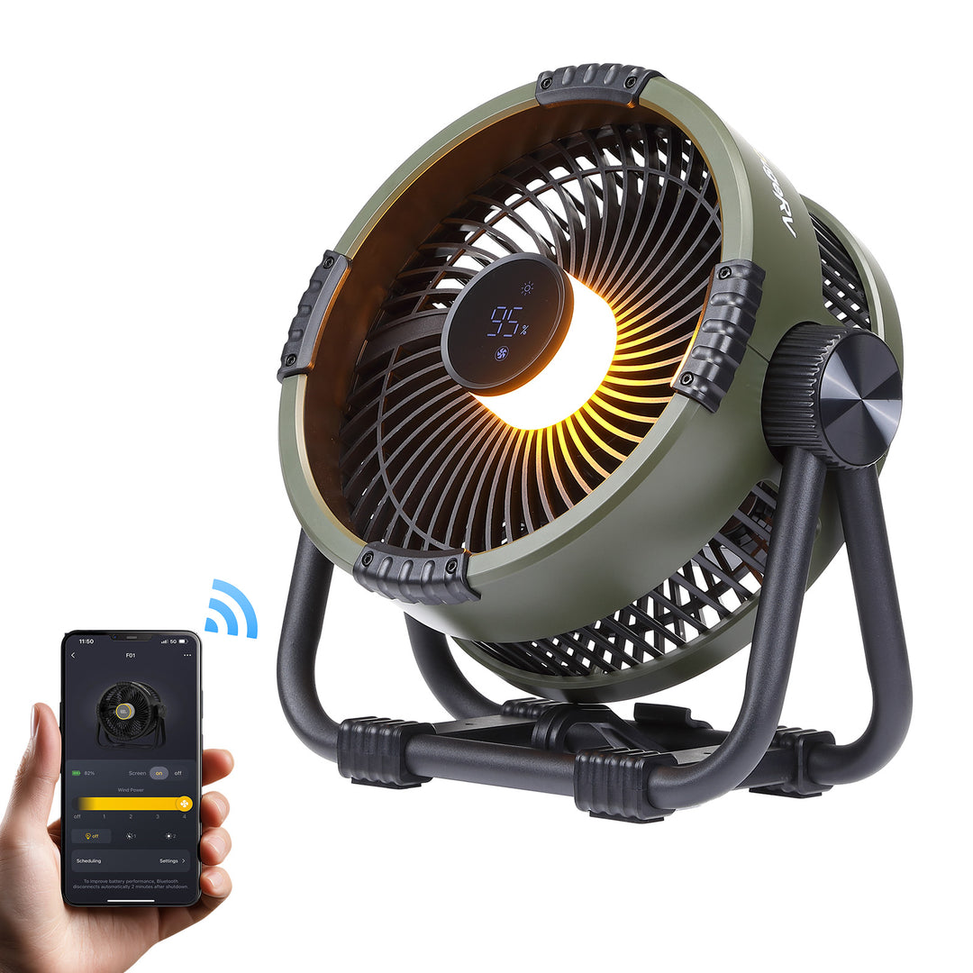 BougeRV F01 Portable 20,000mAh Cordless Battery Outdoor Fan (Green)