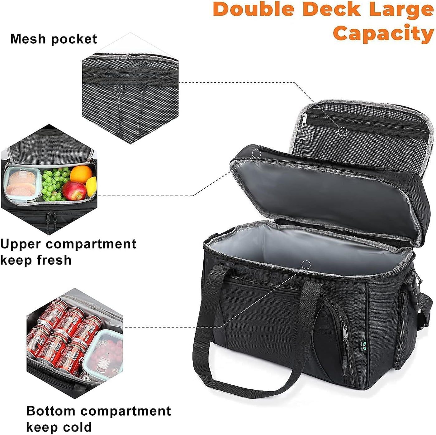 Double Leaves 36 Cans Extra Large Flight Attendant Lunch Bag Crew Cooler