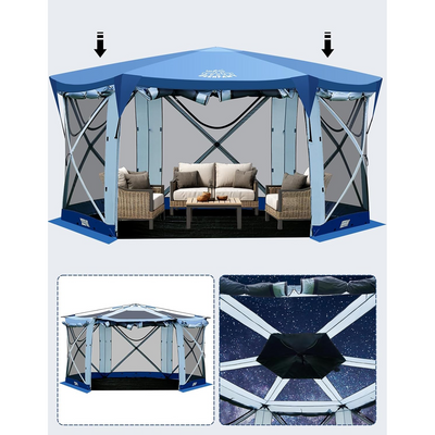 DEERFAMY Pop Up Gazebo Camping Tent with Starry Sky