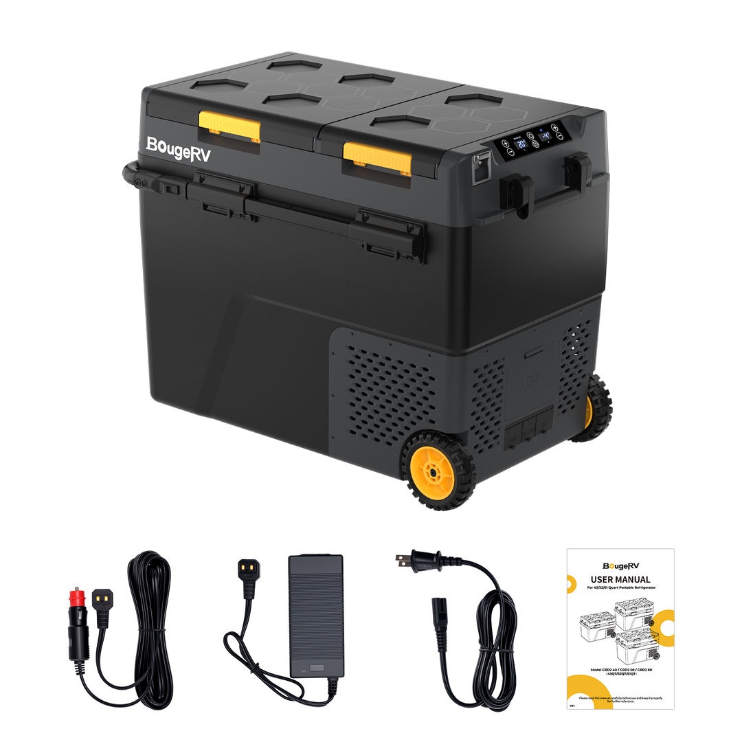 BougeRV CRD2 61QT Dual Zone 12V Portable Fridge Freezer