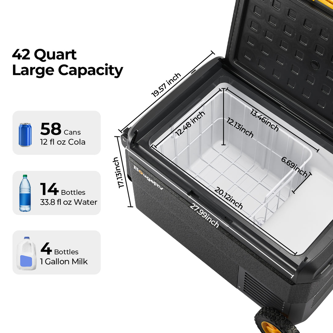 BougeRV CRS 42QT 12 Volt Portable Car Fridge