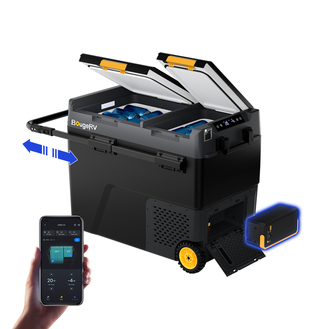 BougeRV CRD2 V2.0 61QT Dual Zone 12V Portable Fridge Freezer