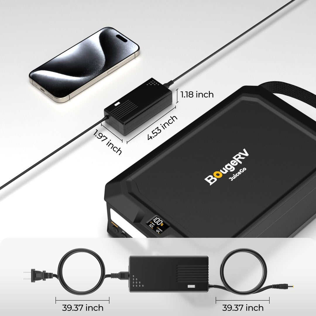 BougeRV 63W AC Power Cord for JuiceGo and 220Wh Power Supply