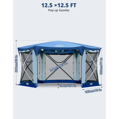 DEERFAMY Pop Up Gazebo Camping Tent with Starry Sky