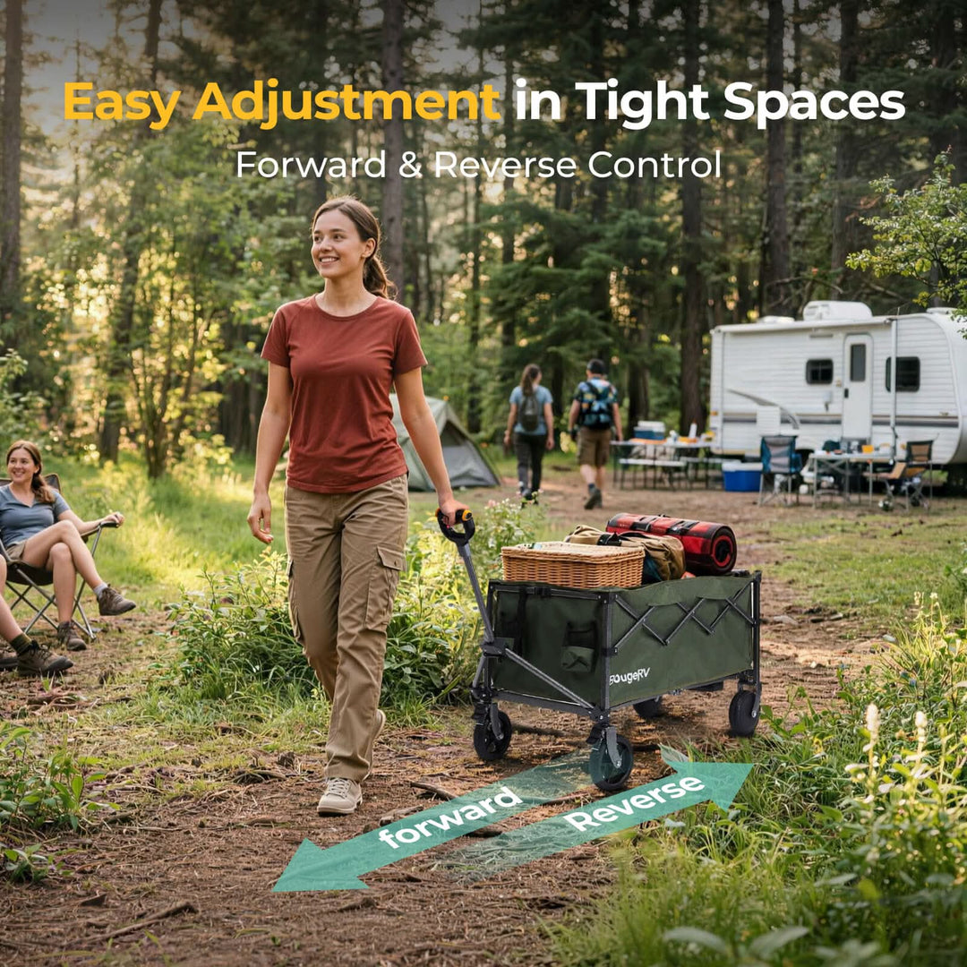 BougeRV LiteRover Foldable Utility Electric Wagon for Camping (Green)