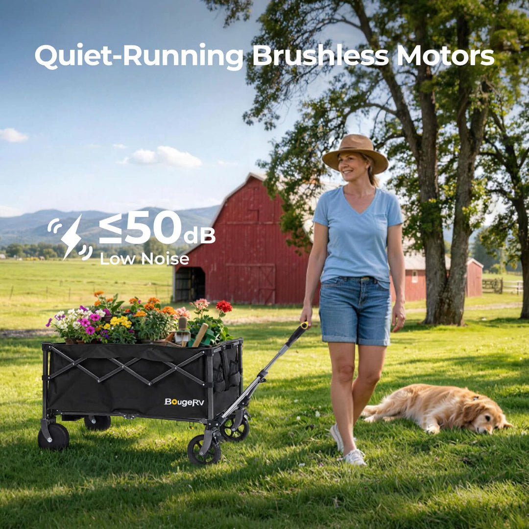 BougeRV LiteRover Foldable Utility Electric Wagon for Camping