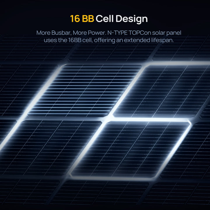BougeRV 16BB N-Type 400W(2x200W) Bifacial Solar Panel