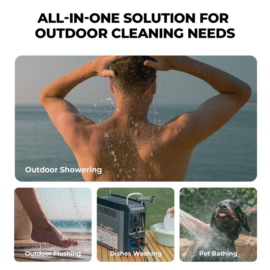 Chauffe-eau portatif de camping extérieur au propane BougeRV