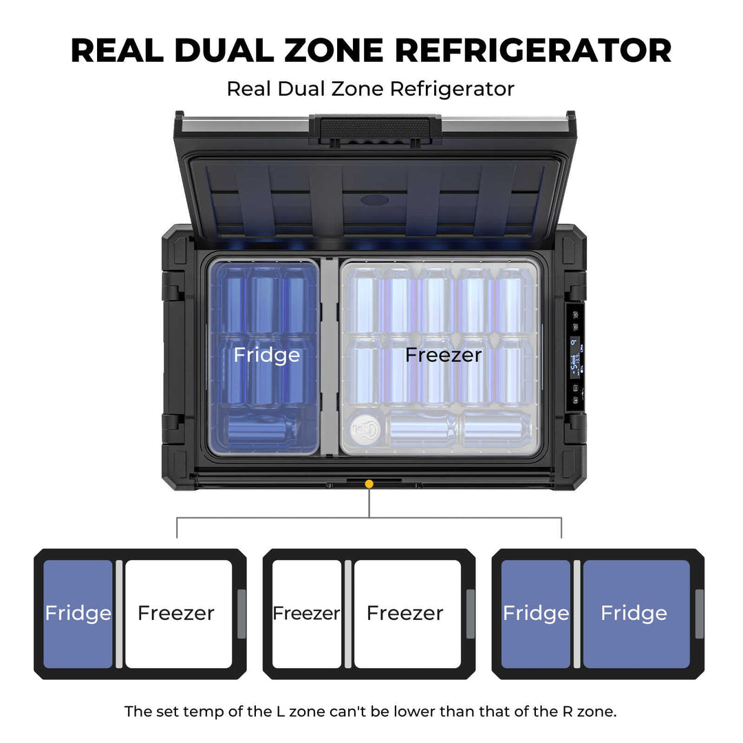 Rocky dual zone portable refrigerator