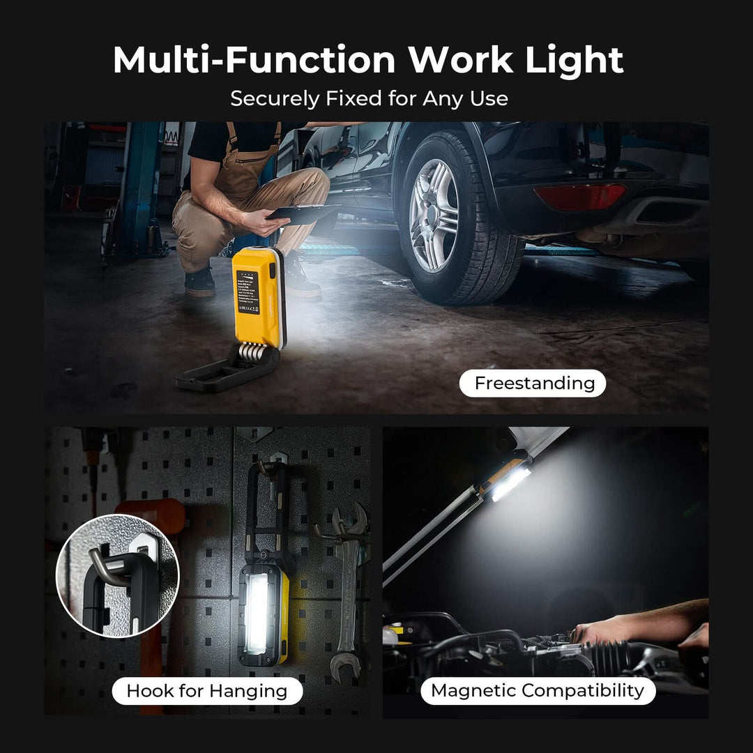 BougeRV WL01 Rechargeable Work Light 180° Rotate Job Site Lighting
