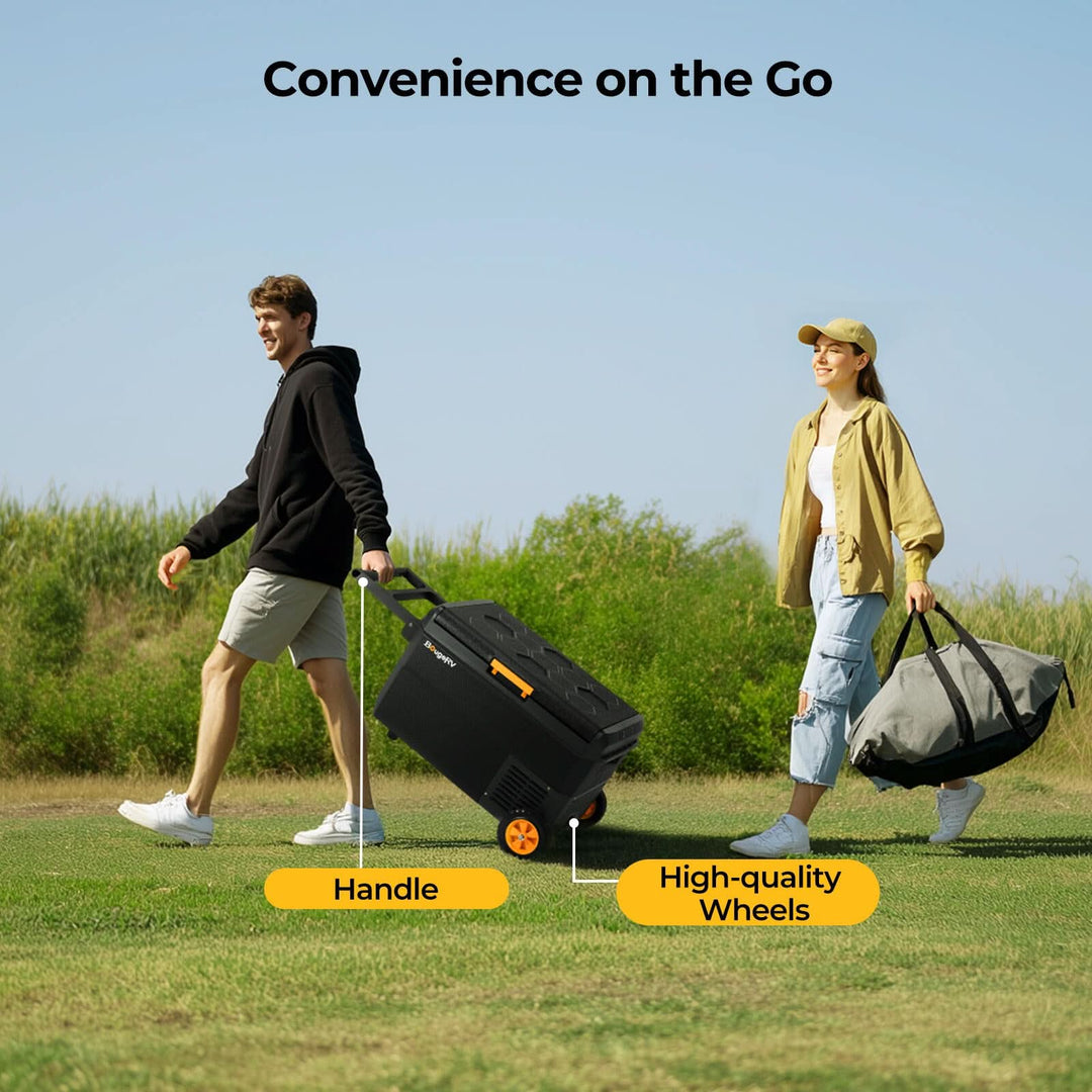 BougeRV CRS portable car fridge with high quality wheels